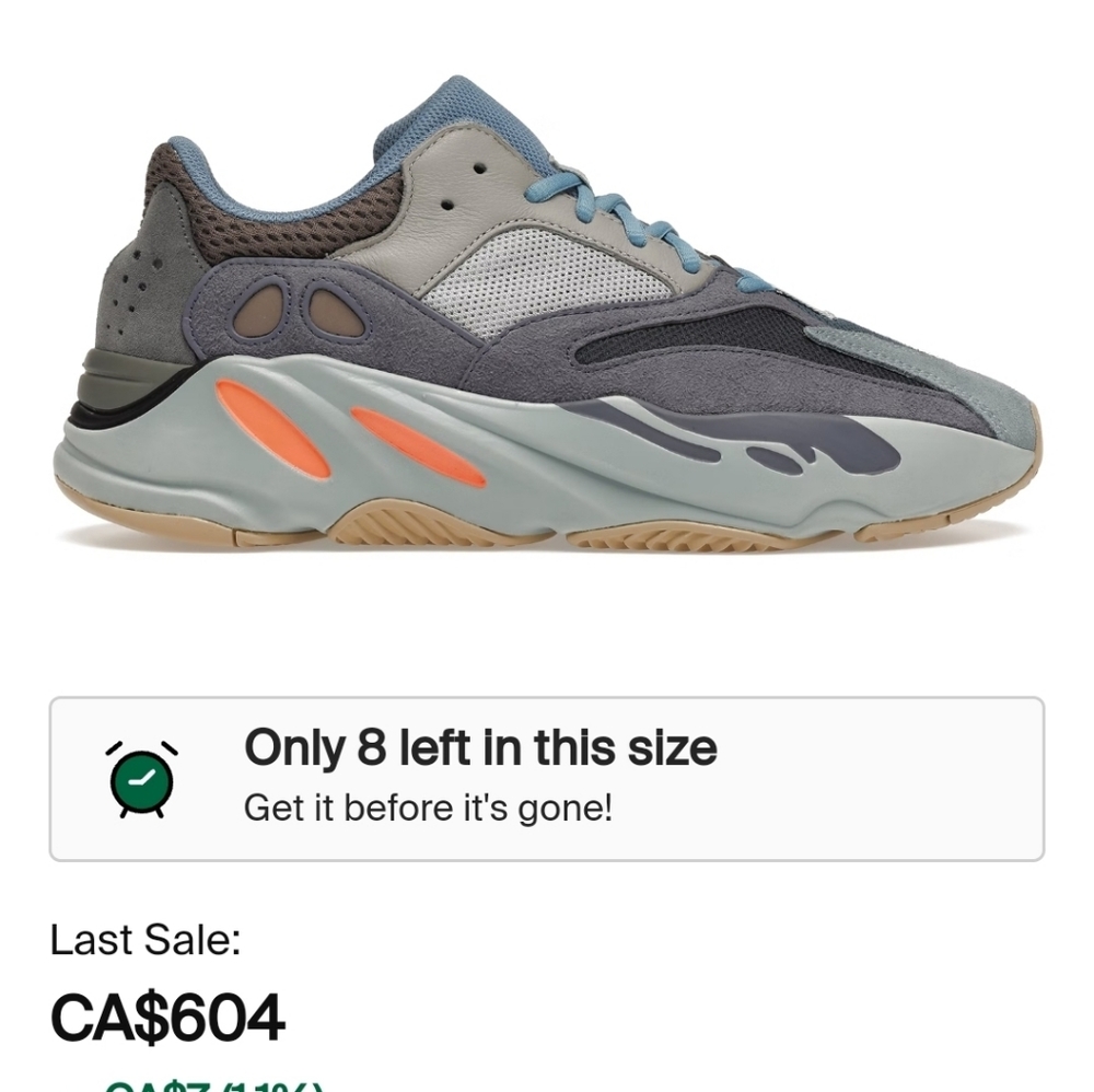 Adidas yeezy carbon blue size 5 1/2 men's, fit a 6 1/2, 7 womans
